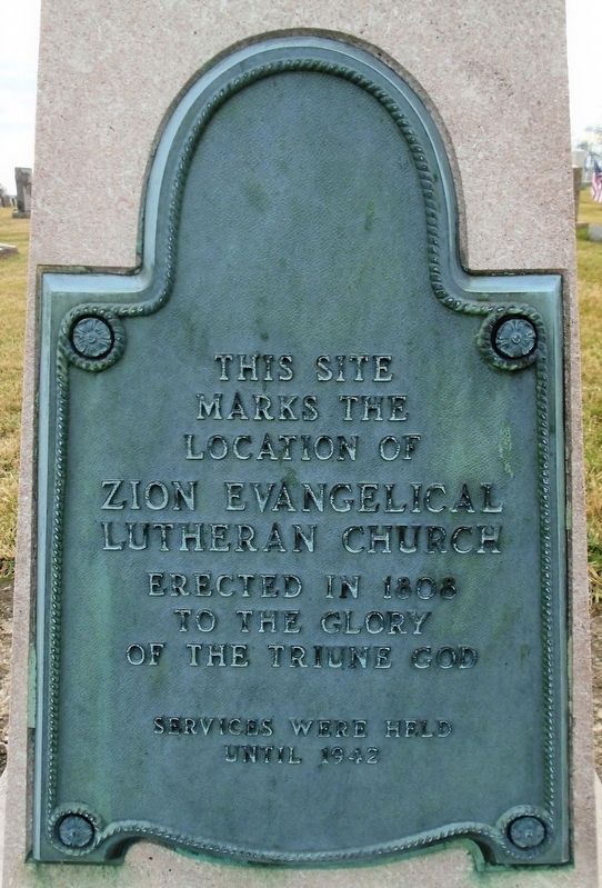 Site of Zion Evangelical Lutheran Church Marker image. Click for full size.