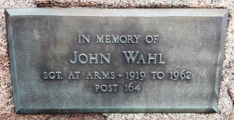 In Memory of John Wahl Marker. Click for full size. In Memory of John Wahl Marker image. Click for full size.