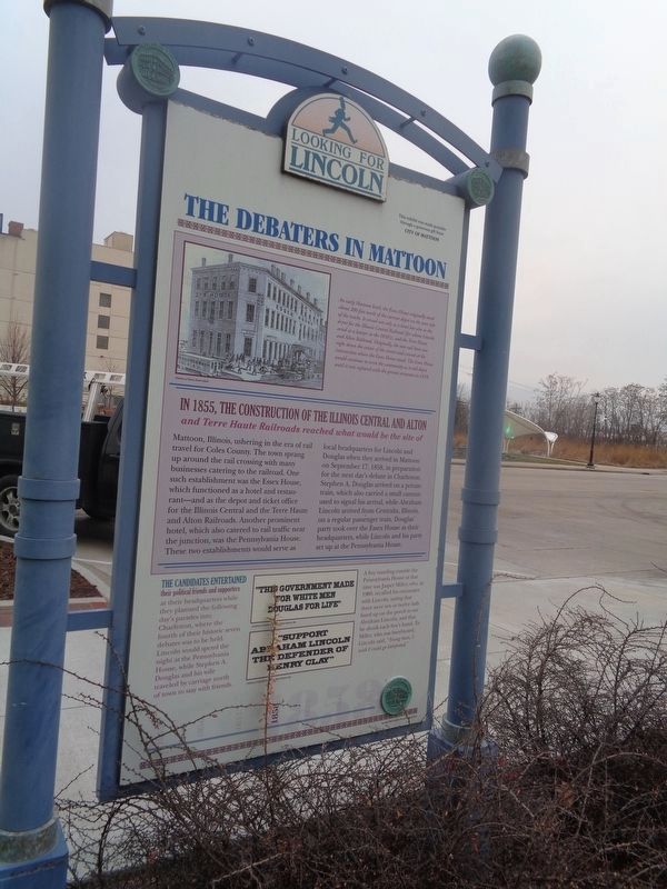 Lincoln's Last Visit / The Debaters in Mattoon Marker image. Click for full size.