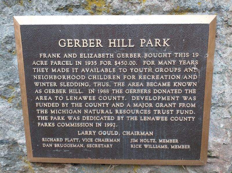 Gerber Hill Park Marker image. Click for full size.