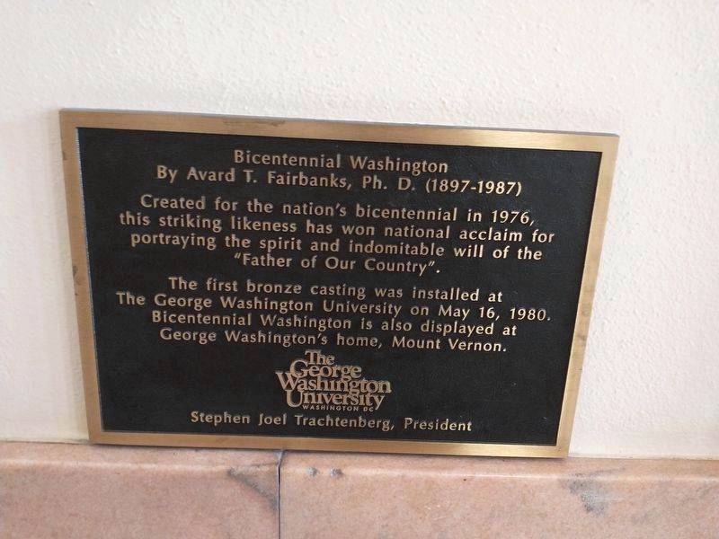 Plaque for the Washington bust image. Click for full size.