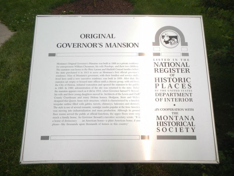 Original Governor's Mansion Marker image. Click for full size.