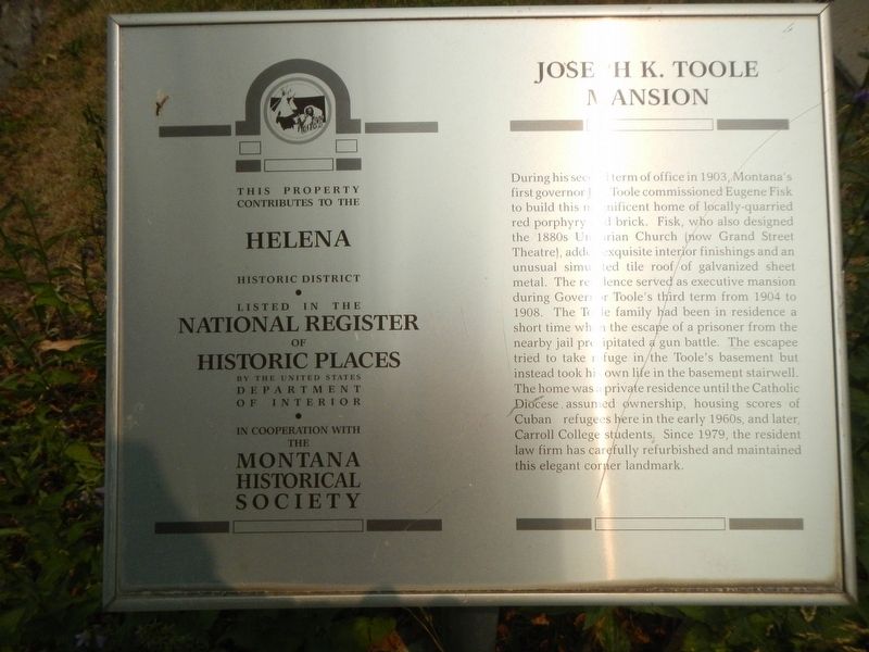 Jose H.K. Toole Mansion Marker image. Click for full size.