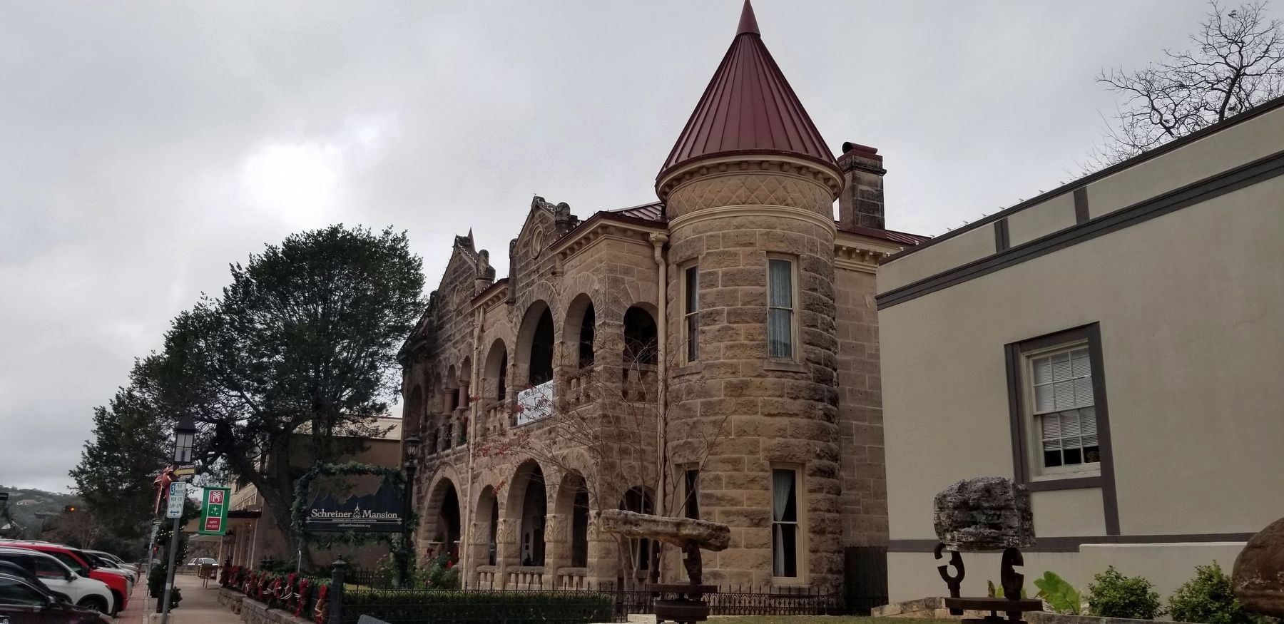 Mansion and Piñon Tree. Click for full size. Mansion and Piñon Tree image. Click for full size.
