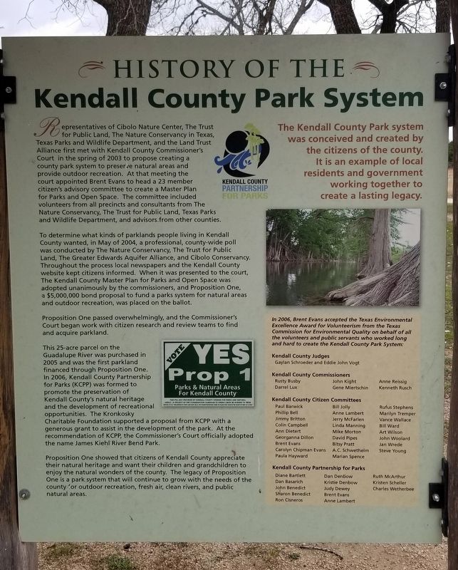 History of the Kendall County Park System Marker image. Click for full size.