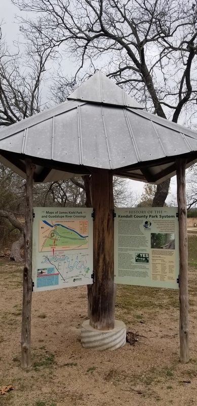 The History of the Kendall County Park System Marker is the marker on the right of the two markers image. Click for full size.