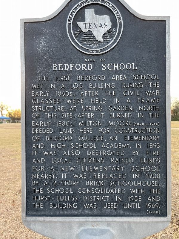 Site of Bedford School Marker image. Click for full size.