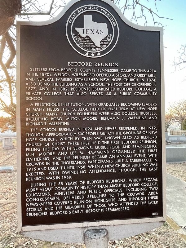 Bedford Reunion Marker image. Click for full size.