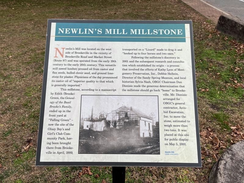Newlin’s Mill Millstone Marker image. Click for full size.