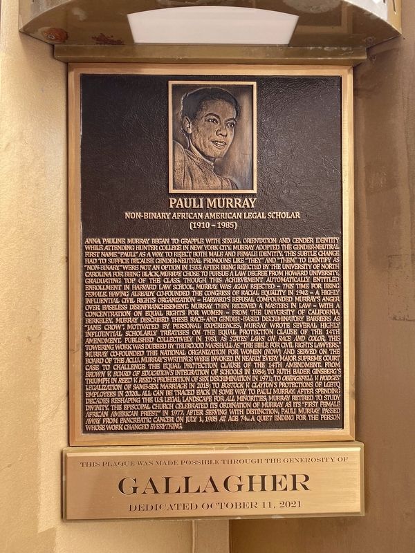 Pauli Murray Marker image. Click for full size.