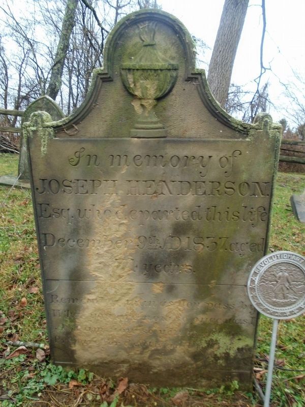 Revolutionary War Soldier Joseph Henderson Grave Marker. Click for full size. Revolutionary War Soldier Joseph Henderson Grave Marker image. Click for full size.