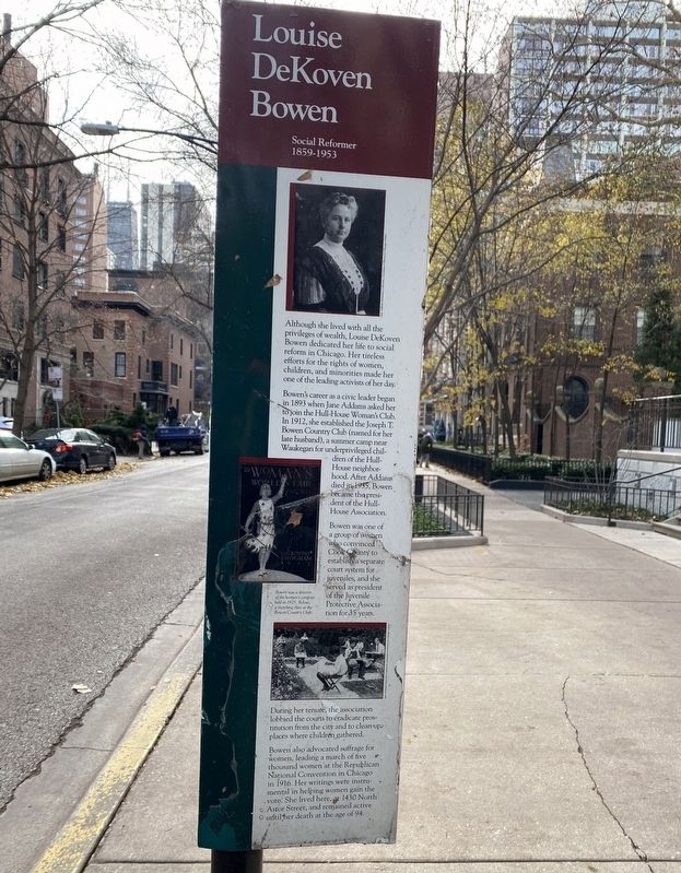 Louise DeKoven Bowen Marker image. Click for full size.