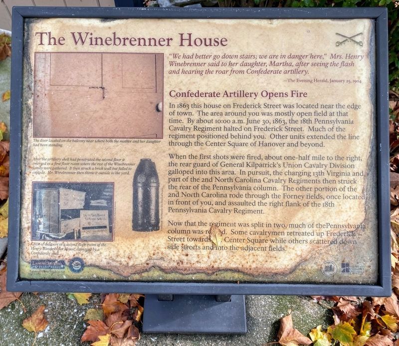 The Winebrenner House Marker. Click for full size. The Winebrenner House Marker image. Click for full size.