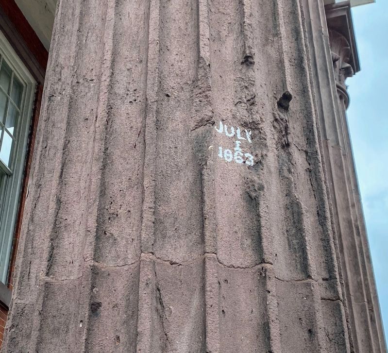 Courthouse Column Damaged from Shelling. Click for full size. Courthouse Column Damaged from Shelling image. Click for full size.