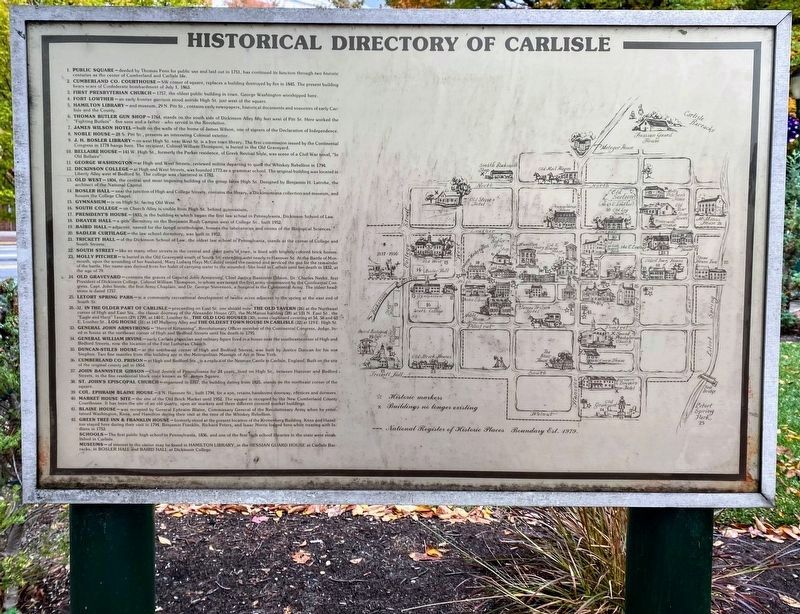 Historical Directory of Carlisle Marker image. Click for full size.