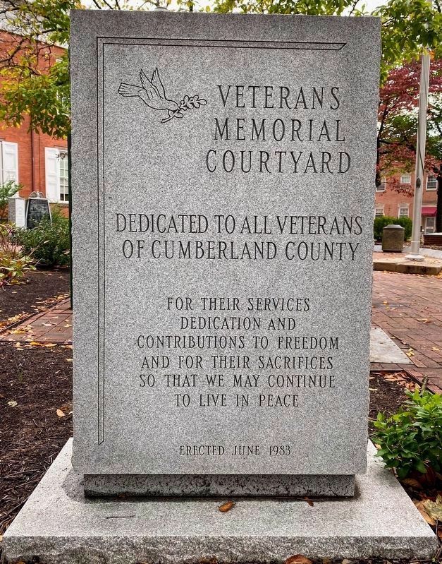 Veterans Memorial Courtyard Marker. Click for full size. Veterans Memorial Courtyard Marker image. Click for full size.
