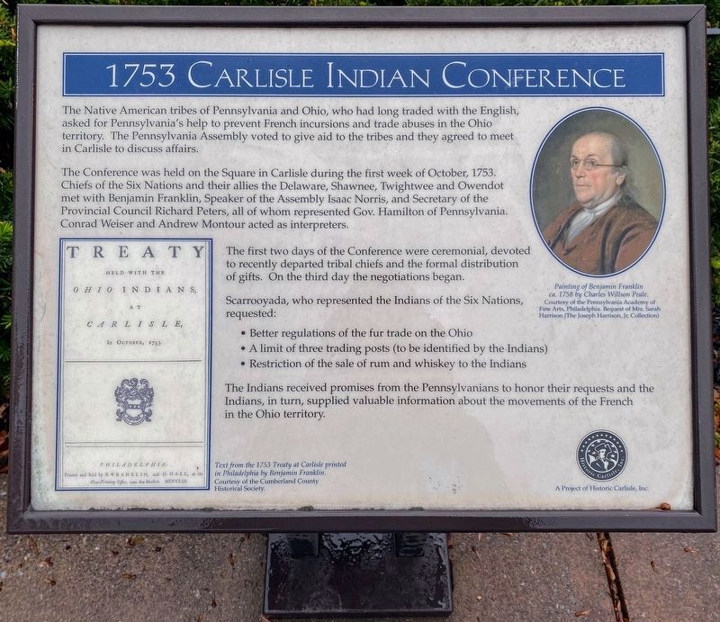 1753 Carlisle Indian Conference Marker. Click for full size. 1753 Carlisle Indian Conference Marker image. Click for full size.