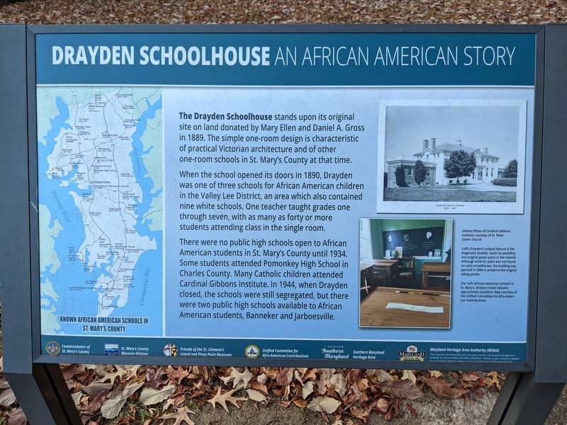 Drayden Schoolhouse - An African American Story Marker image. Click for full size.