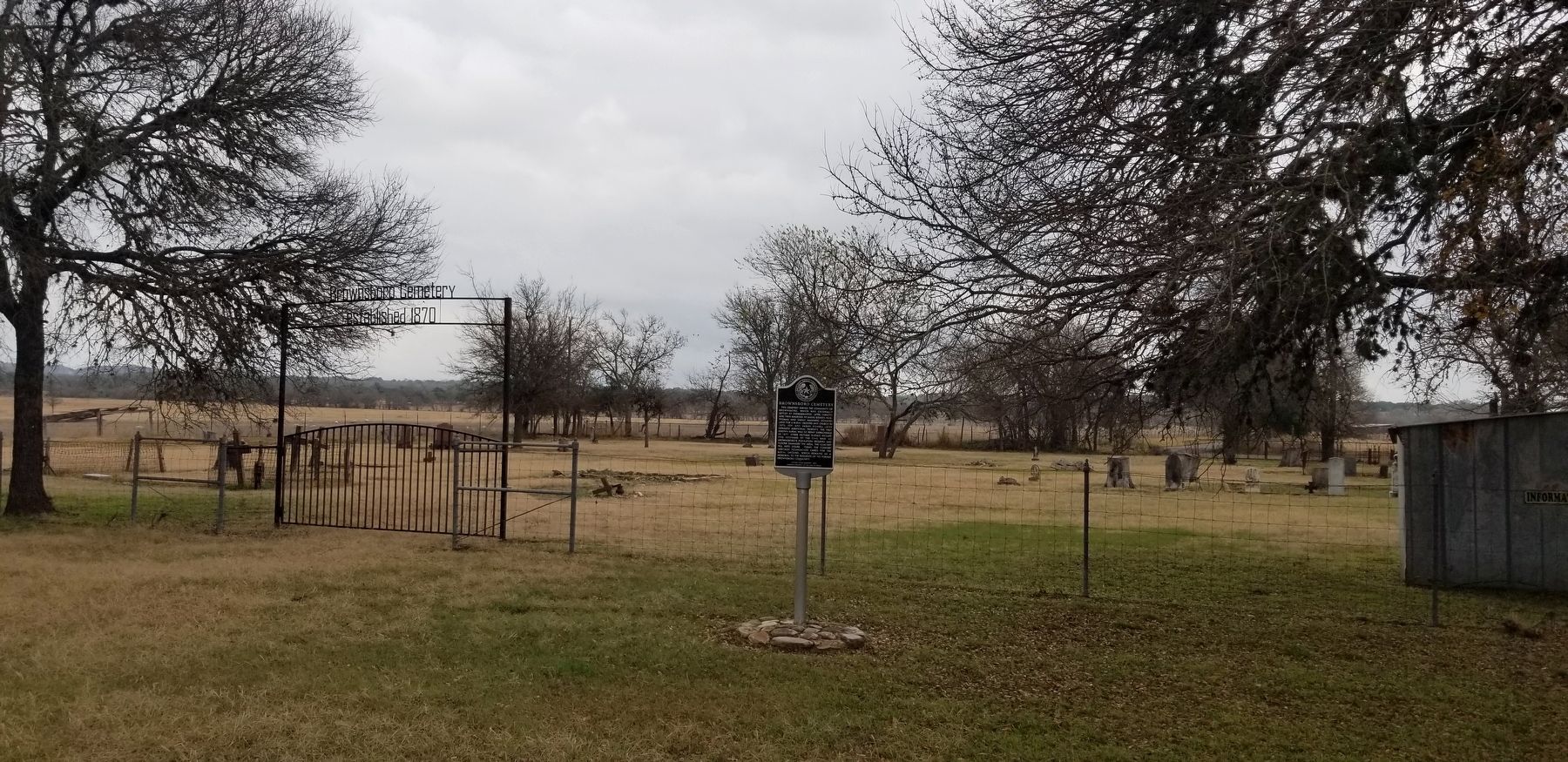 The entrance to the Brownsboro Cemetery and Marker image. Click for full size.