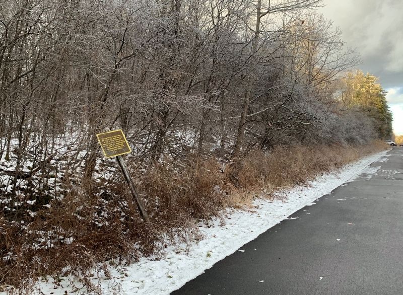 Reverend Ball Cabin Marker on Bike Path. Click for full size. Reverend Ball Cabin Marker on Bike Path image. Click for full size.