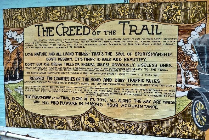 Mural detail: The Creed of the Trail image. Click for full size.