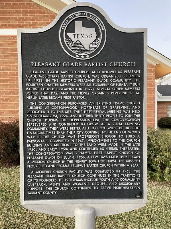 Pleasant Glade Baptist Church Marker image. Click for full size.