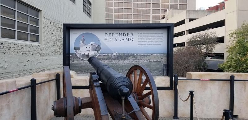 The Battle of the Alamo Marker is opposite of this photo as to show the cannon image. Click for full size.