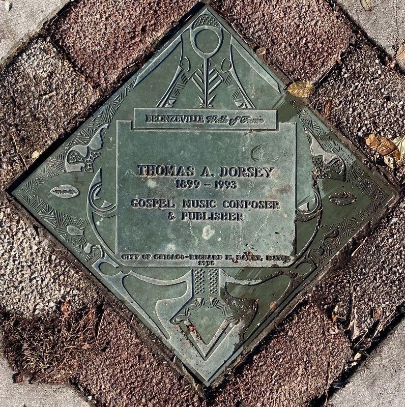 Thomas A. Dorsey Bronzeville Walk of Fame Plaque image. Click for full size.