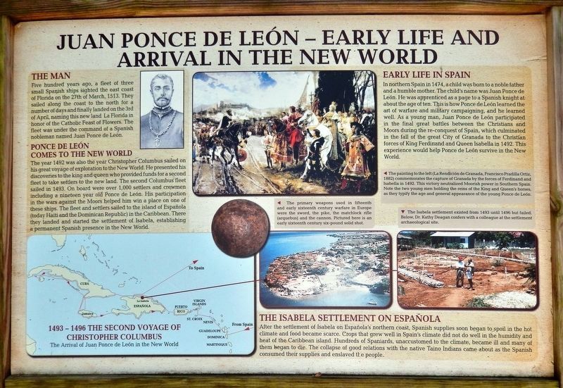 Juan Ponce De Len Marker image. Click for full size.