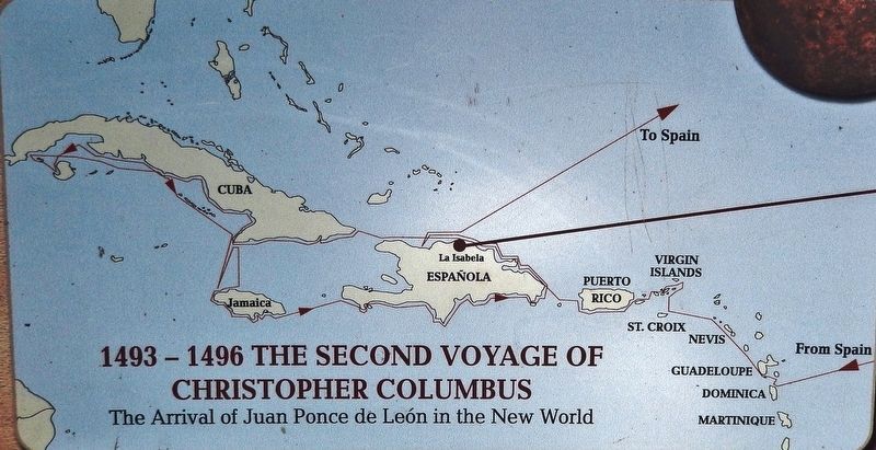 Marker detail: 1493-1496  The Second Voyage of Christopher Columbus image. Click for full size.