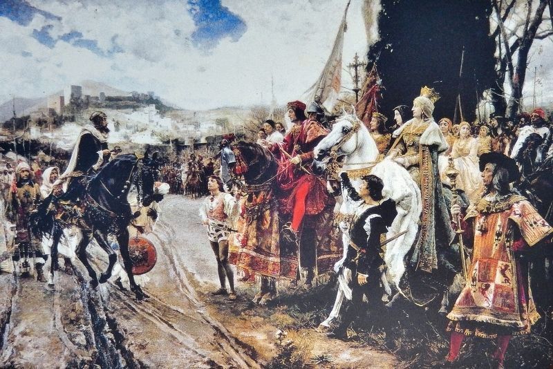 Marker detail: La Rendicin de Granada, Fracisco Pradilla Ortiz, 1882 image. Click for full size.