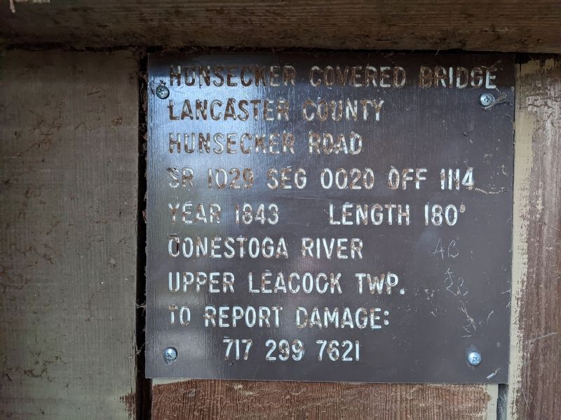 Hunsecker Covered Bridge Marker image. Click for full size.