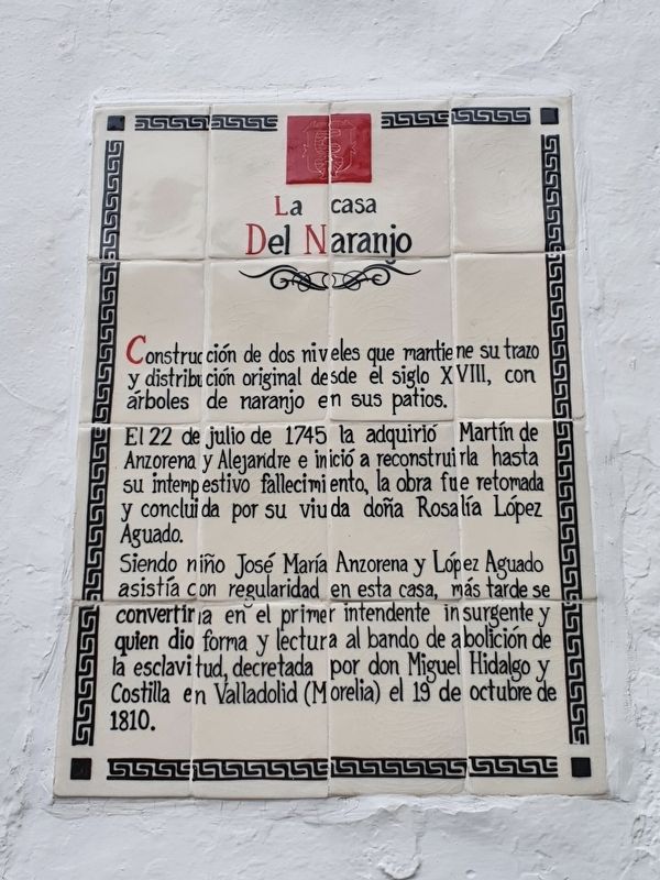 La Casa del Naranjo Marker image. Click for full size.