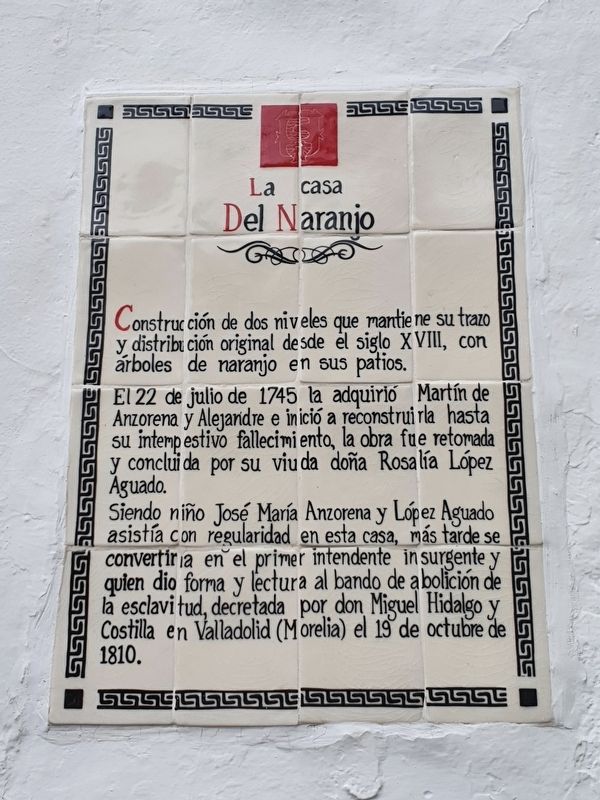 La Casa del Naranjo Marker image. Click for full size.