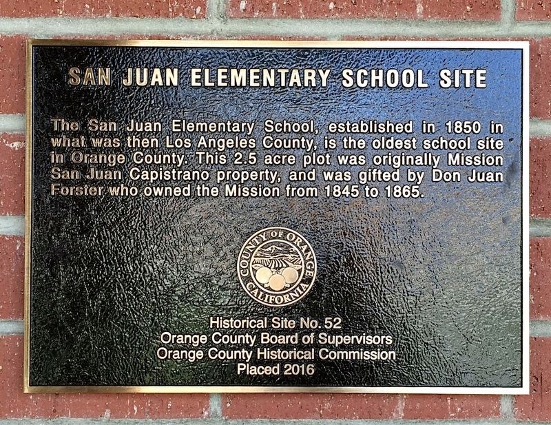 San Juan Elementary School Site Marker image. Click for full size.