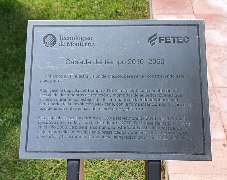 Tecnolgico de Monterrey Time Capsule Marker image. Click for full size.