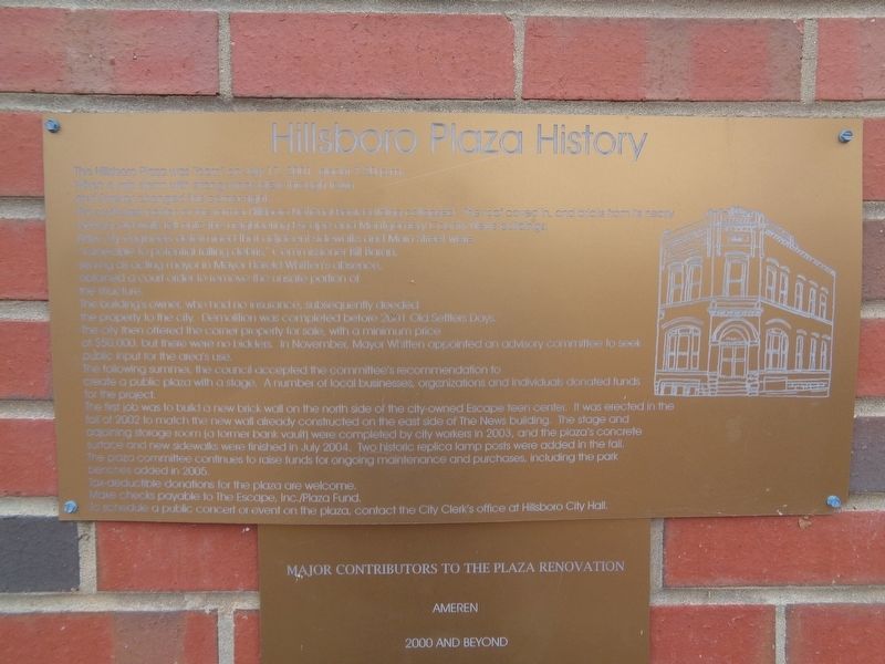 Hillsboro Plaza History Marker image. Click for full size.