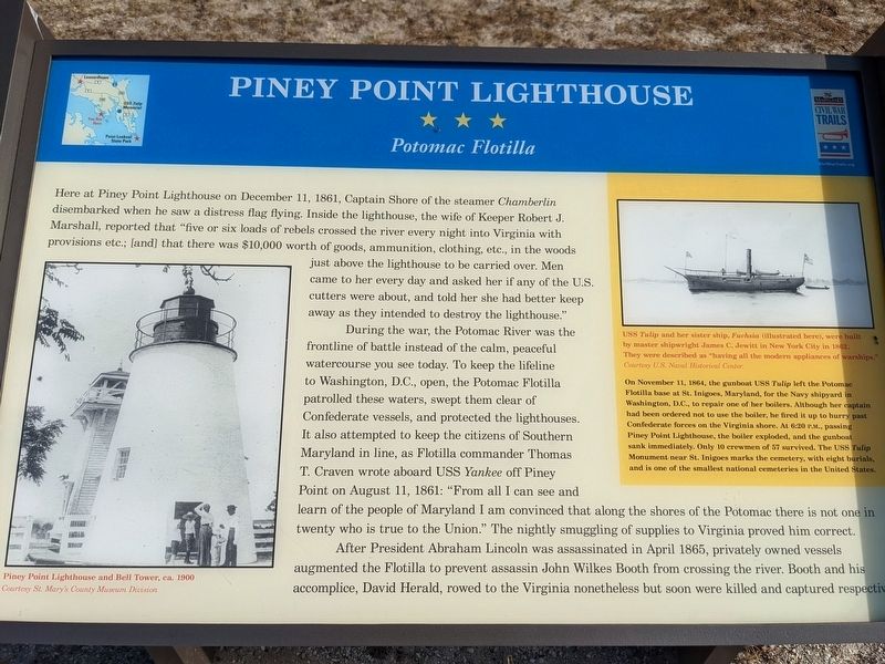 Updated Piney Point Lighthouse - Potomac Flotilla Marker image. Click for full size.