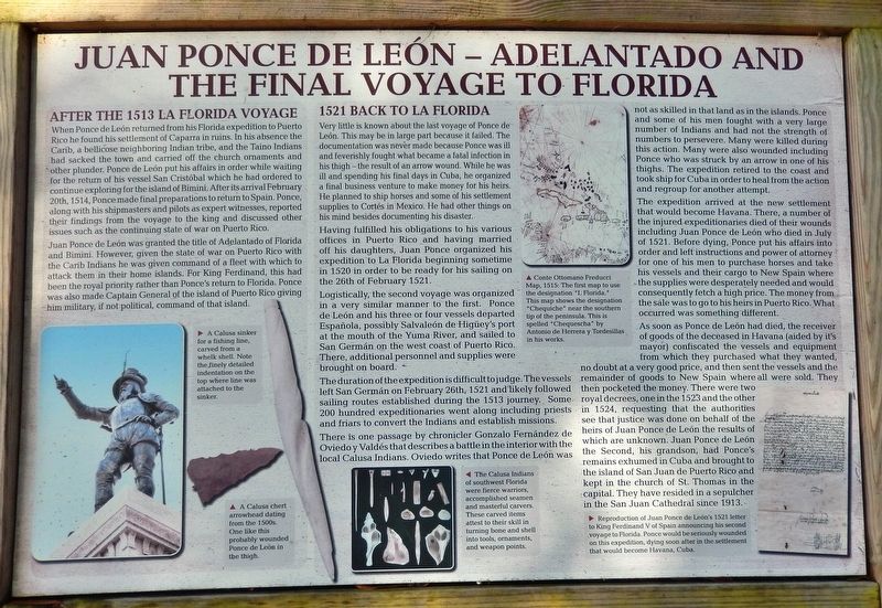 Juan Ponce De Len Marker image. Click for full size.