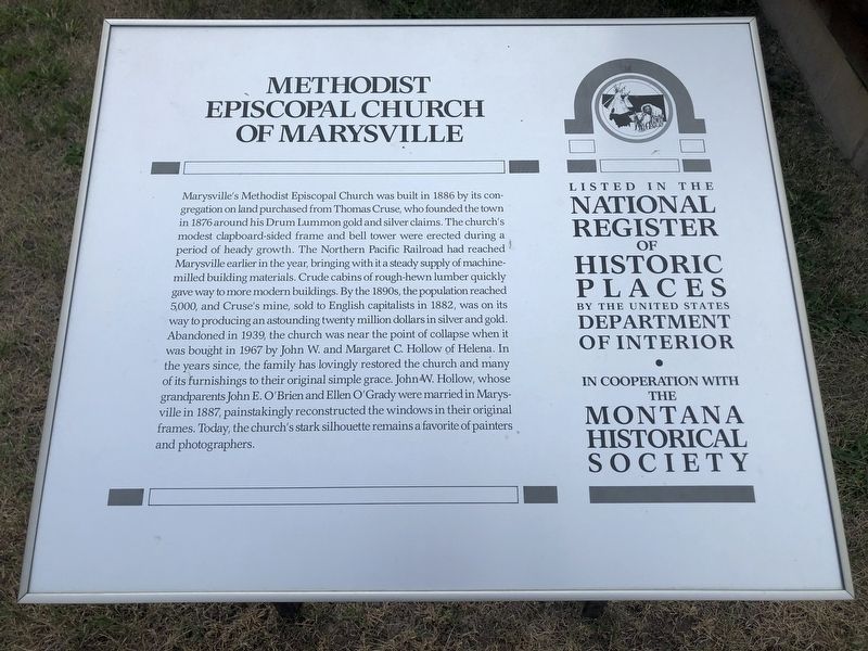Methodist Episcopal Church of Marysville Marker image. Click for full size.