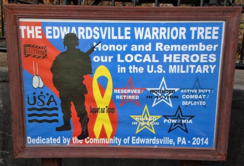 The Edwardsville Warrior Tree Marker image. Click for full size.