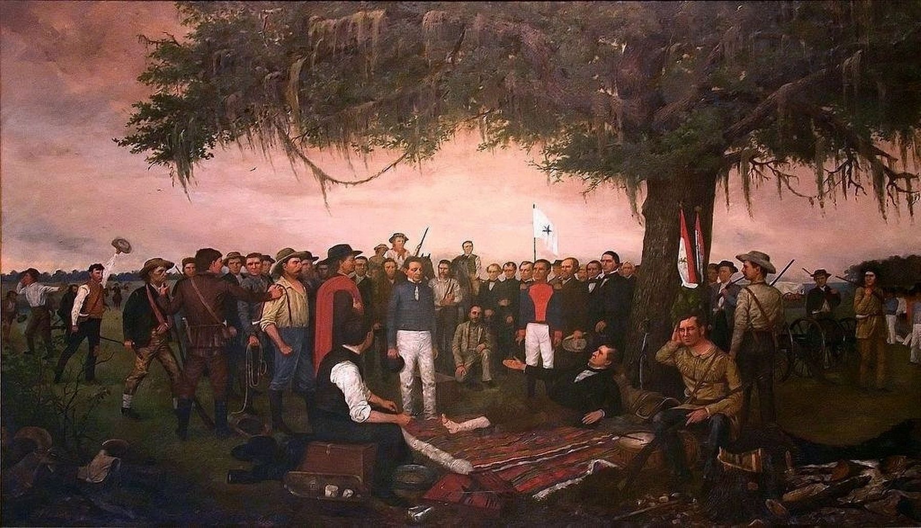 The Surrender of Santa Anna at San Jacinto image. Click for full size.