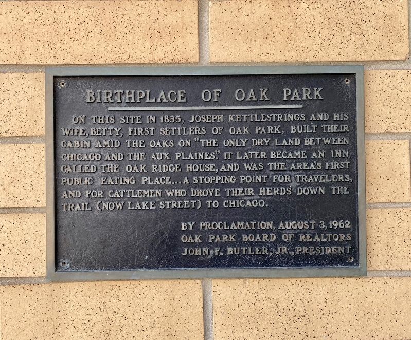 Birthplace of Oak Park Marker image. Click for full size.