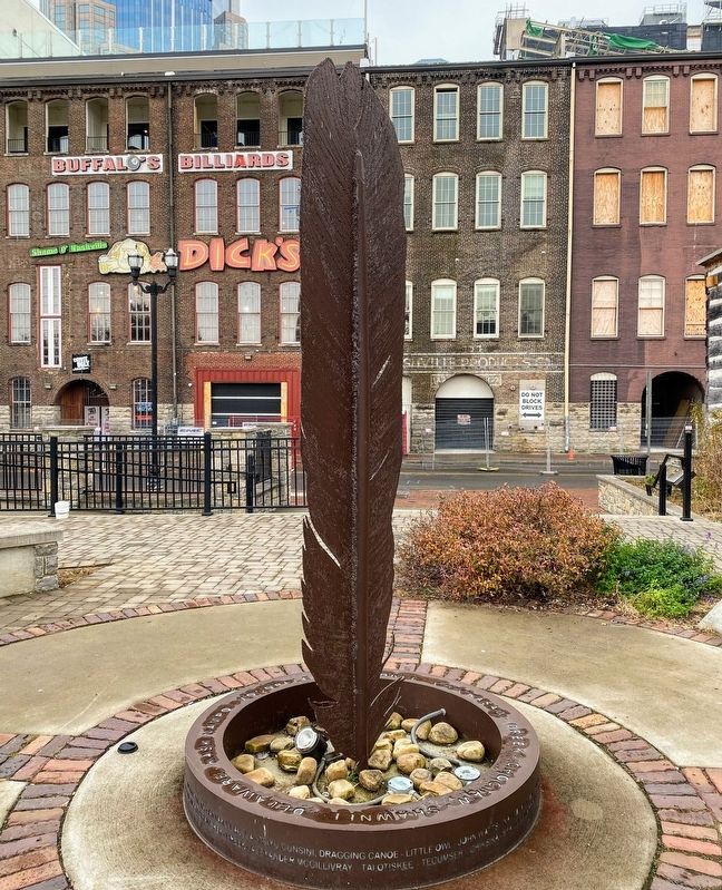 Monument at the Fort Nashborough Native American History Plaza image. Click for full size.