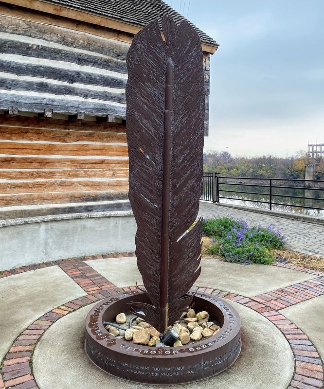Monument at the Fort Nashborough Native American History Plaza image. Click for full size.