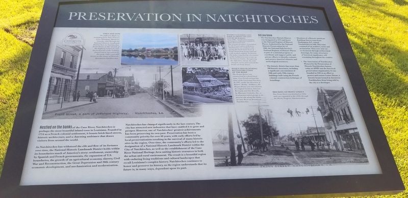 Preservation In Natchitoches Marker image. Click for full size.