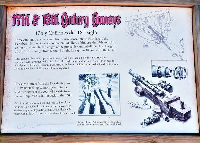 17th & 18th Century Cannons /<br>17o y Caones del 18o siglo Marker image. Click for full size.