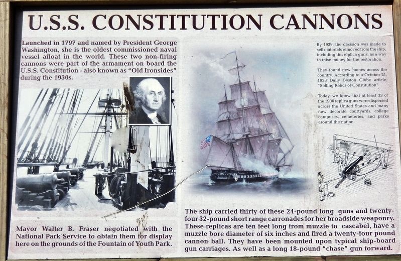 U.S.S. Constitution Cannons Marker image. Click for full size.
