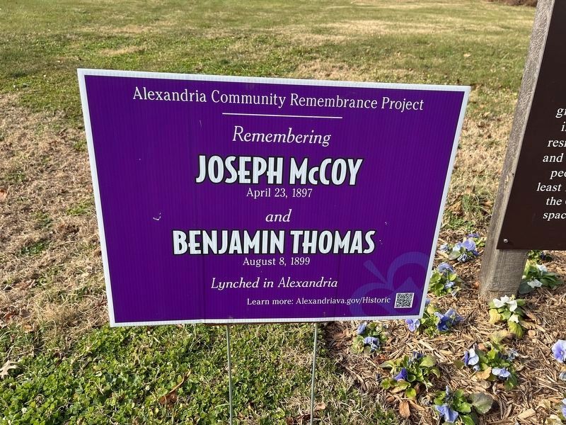 Alexandria Community Remembrance Project signage adjacent to the sign image. Click for full size.