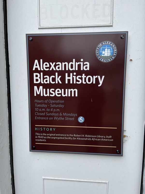 Alexandria Black History Museum Marker image. Click for full size.